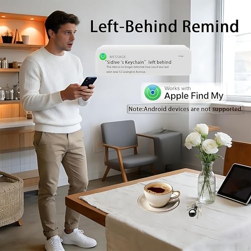 4 Pack Tracker Tags [Apple MFi Certified] Work with Apple Find Black+White