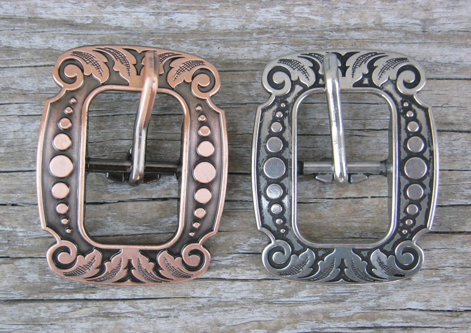 Jeremiah Watt Horse Shoe Vintage 31 Cart Buckle Copper Nickel 3/4"