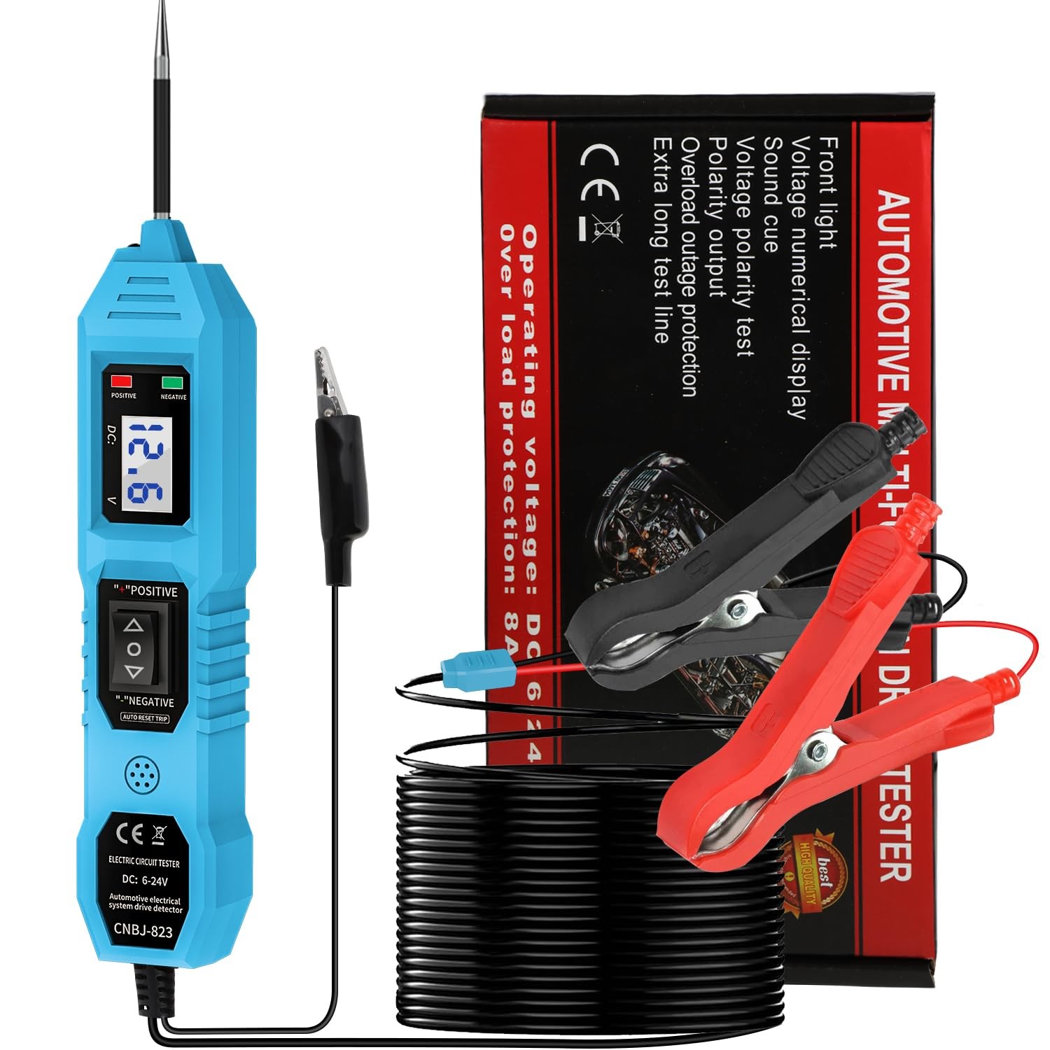 Blue 6V 12V 24V DC Automotive Multifunction Circuit Tester Probe Diagnostic Tool