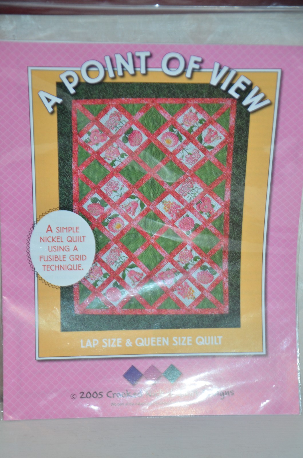 Crooked Nickel Quilt Designs - A Point of View Lap & Queen Size Quilt Pattern