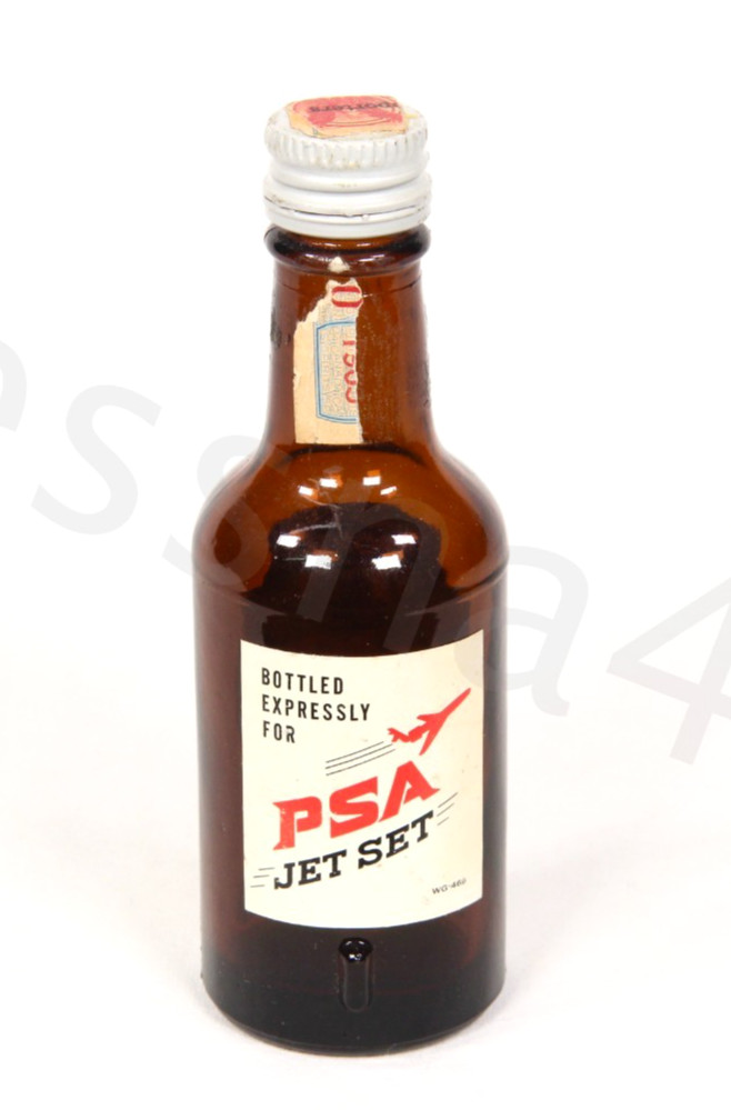 PSA Vintage Empty Glass Bottle CANADIAN CLUB Whiskey Pacific Southwest Airlines
