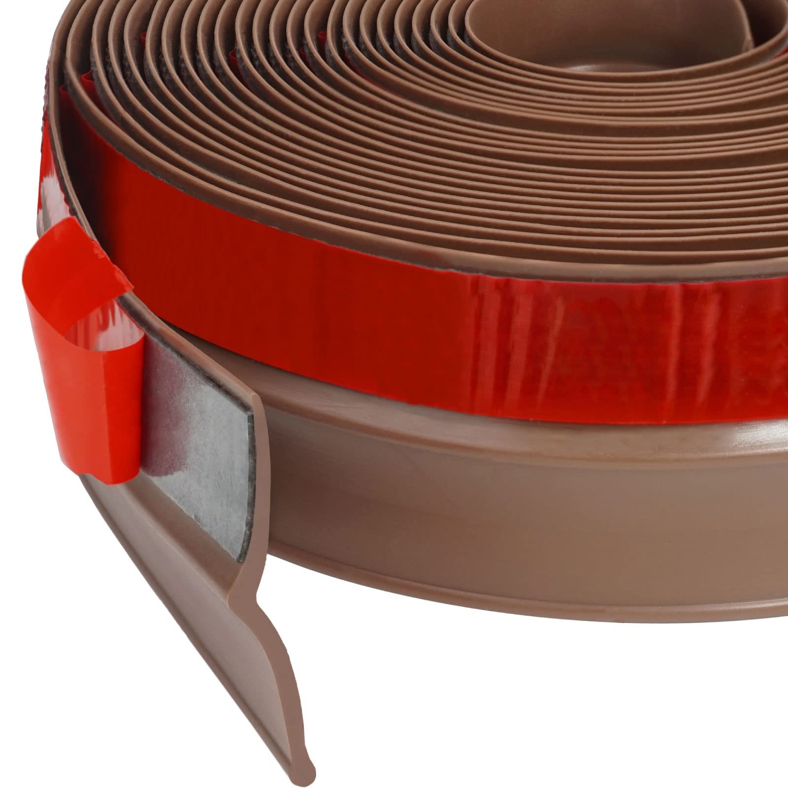 FOSLUOC Garage Door Seal Top and Sides 34'L X 2.2"W X 0.13"H, Brown