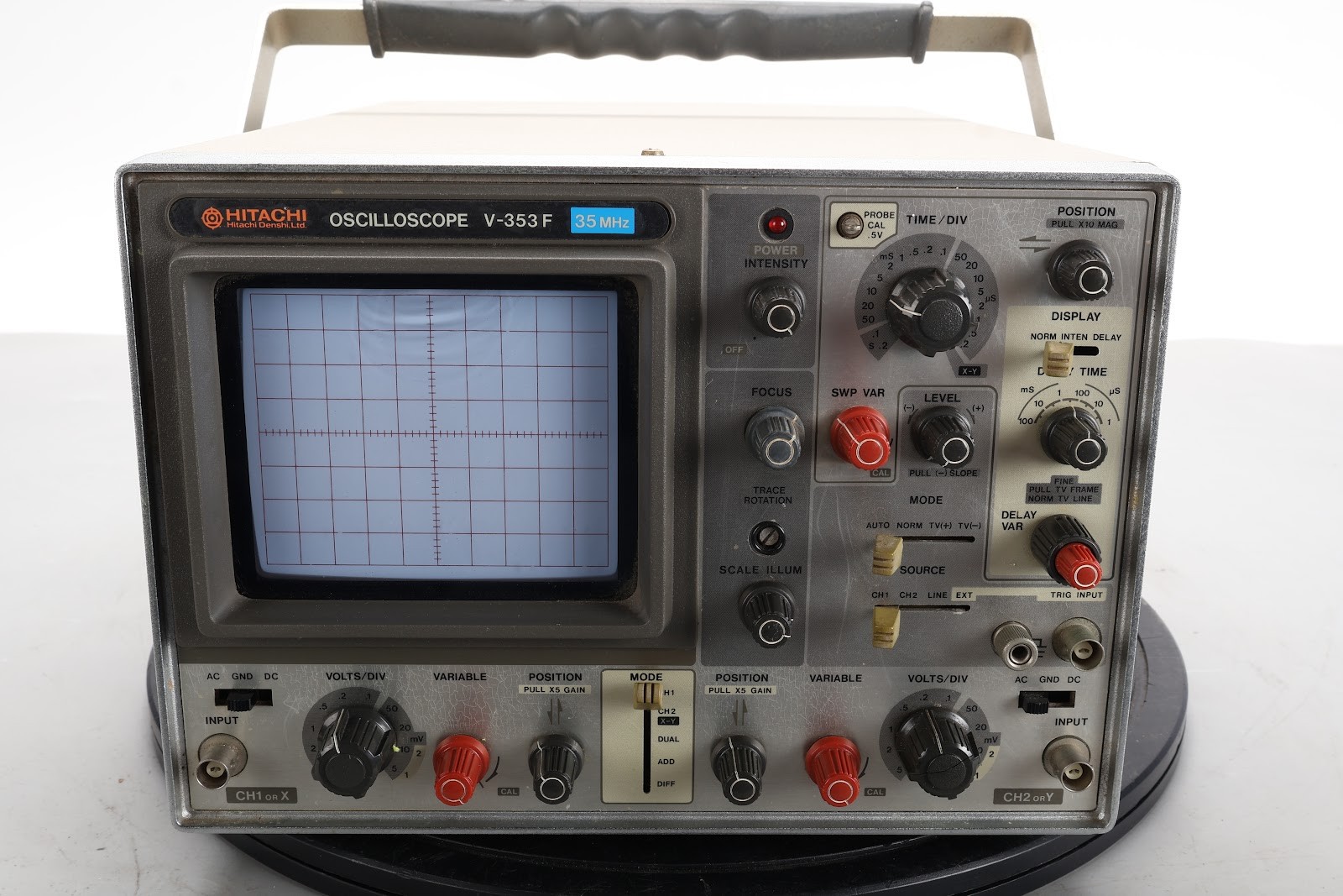 Hitachi V-353F Analog 2 Channel Oscilloscope - AS IS For Parts