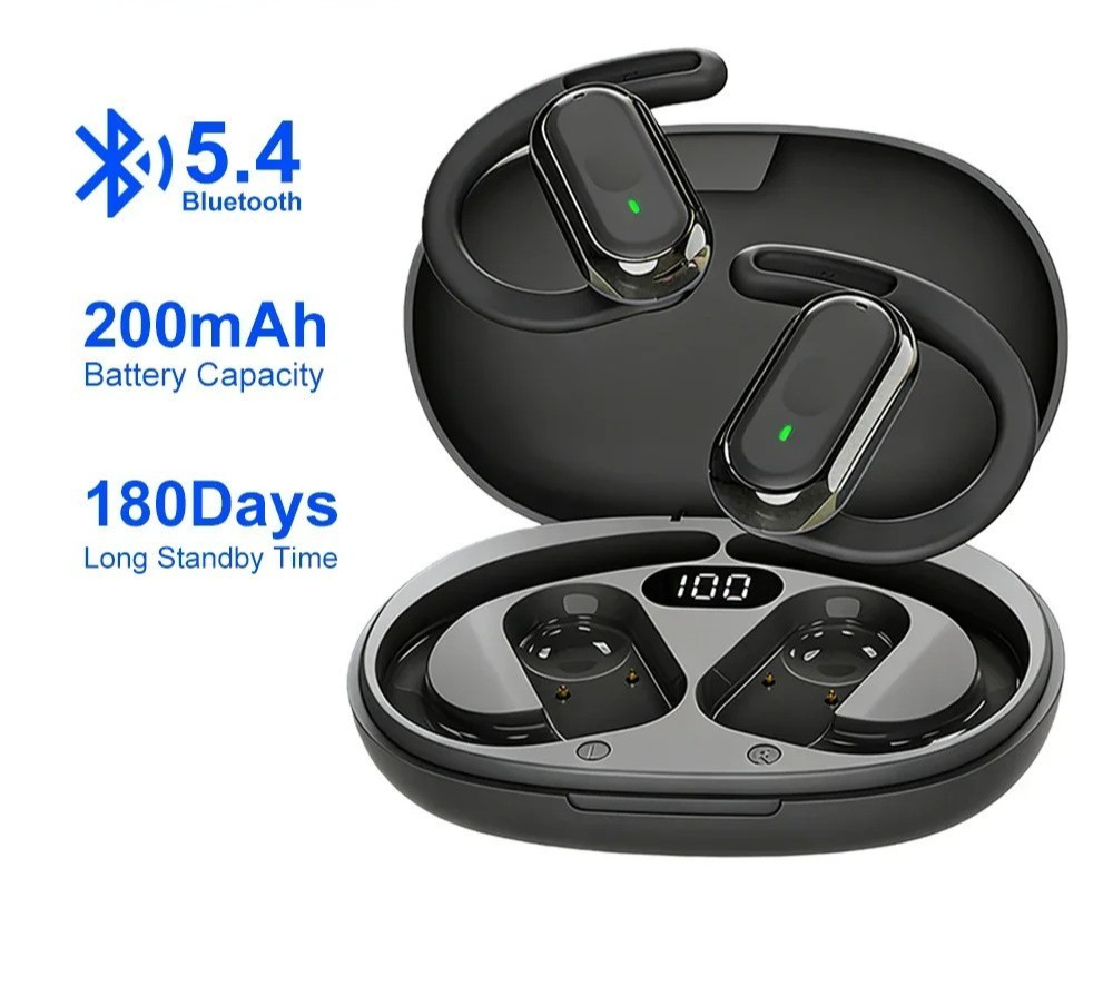 Open Ear Bluetooth 5.4 Earbuds TWS Wireless Sports Headphones
