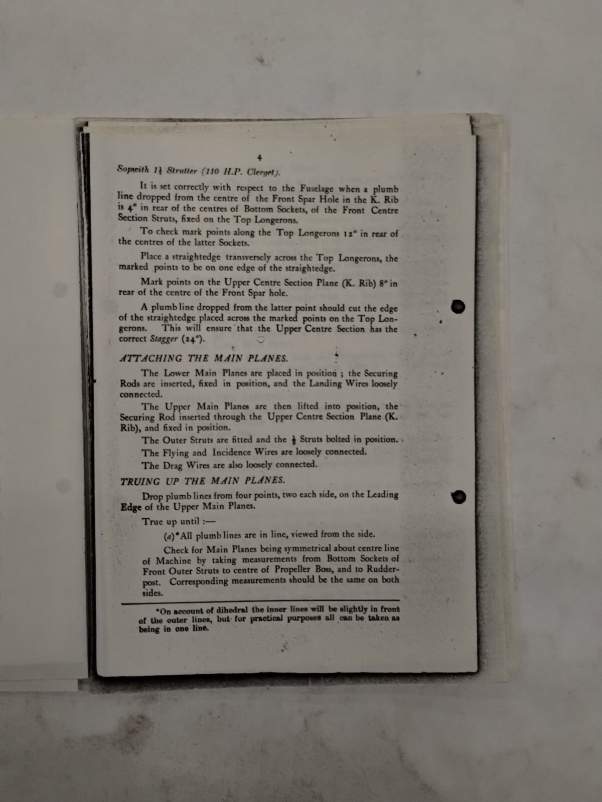 Sopwith 1 1/2 Strutter (110 H.P. Clerget) Rigging Notes-Copy