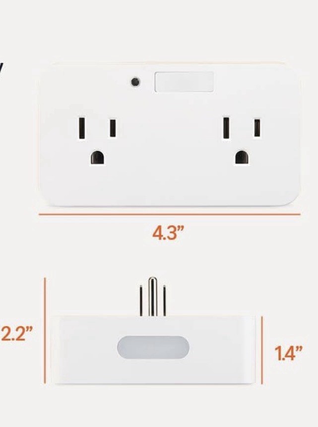 Amazon Basics Dual Smart Plug with Motion Sensor and Night Light