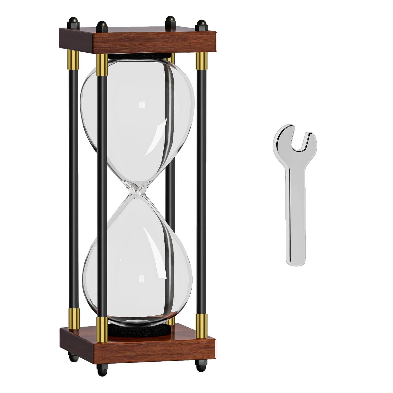 SuLiao Empty Hourglass Fillable, 10 Inch Large Black Wooden Frame Decorative ...
