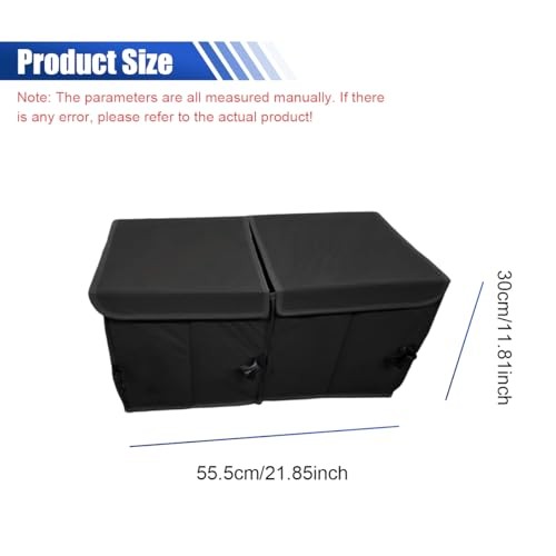 Car Trunk Organizer, Collapsible Multi Compartment Cargo Storage Box with Black