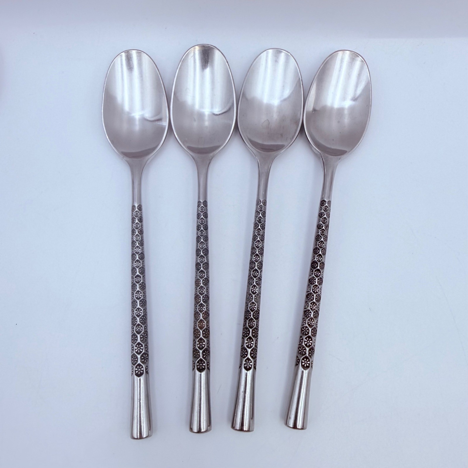 Stanley Roberts SRB116 Stainless Teaspoons Japan Floral Set of 4 MCM
