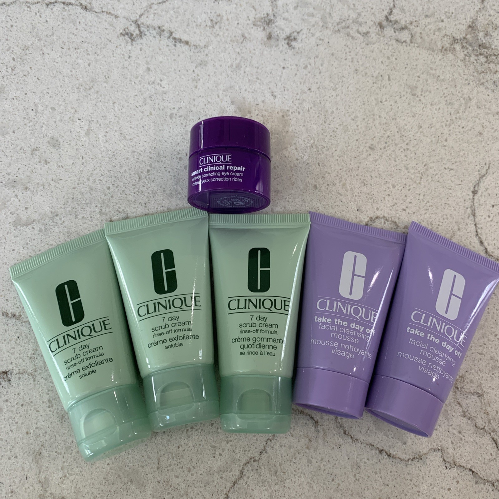 Clinique Lot NEW No Boxes Trial Sizes Clinical Eye Cream Scrub Cream X3 Day Off