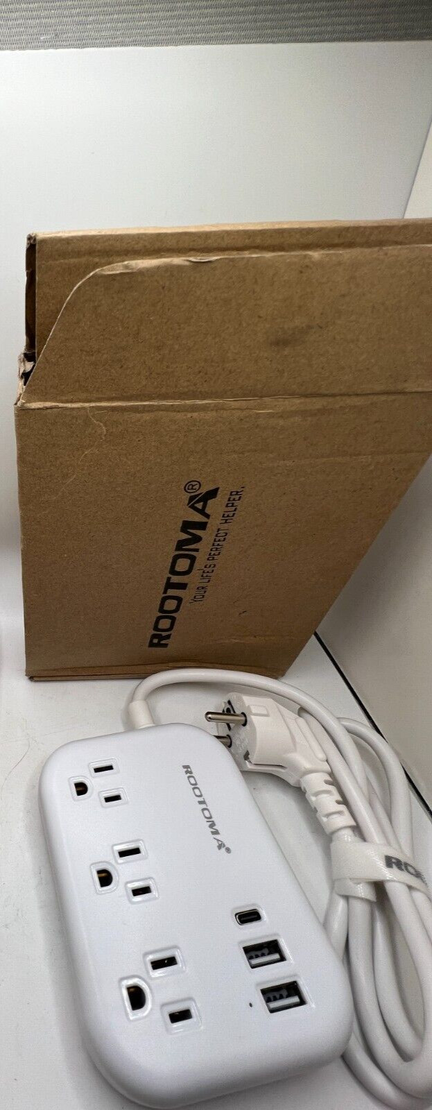 ROOTOMA European Travel Plug Adapter w/ USB C Converter US to Europe R-707-EU-1M