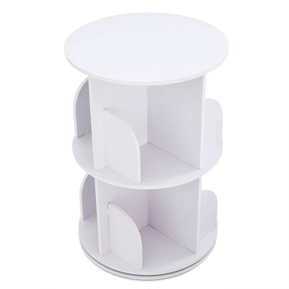 2-Shelving Bookshelf For Kids & Adults Revolving Bookcase Organizer Cabinet Rack