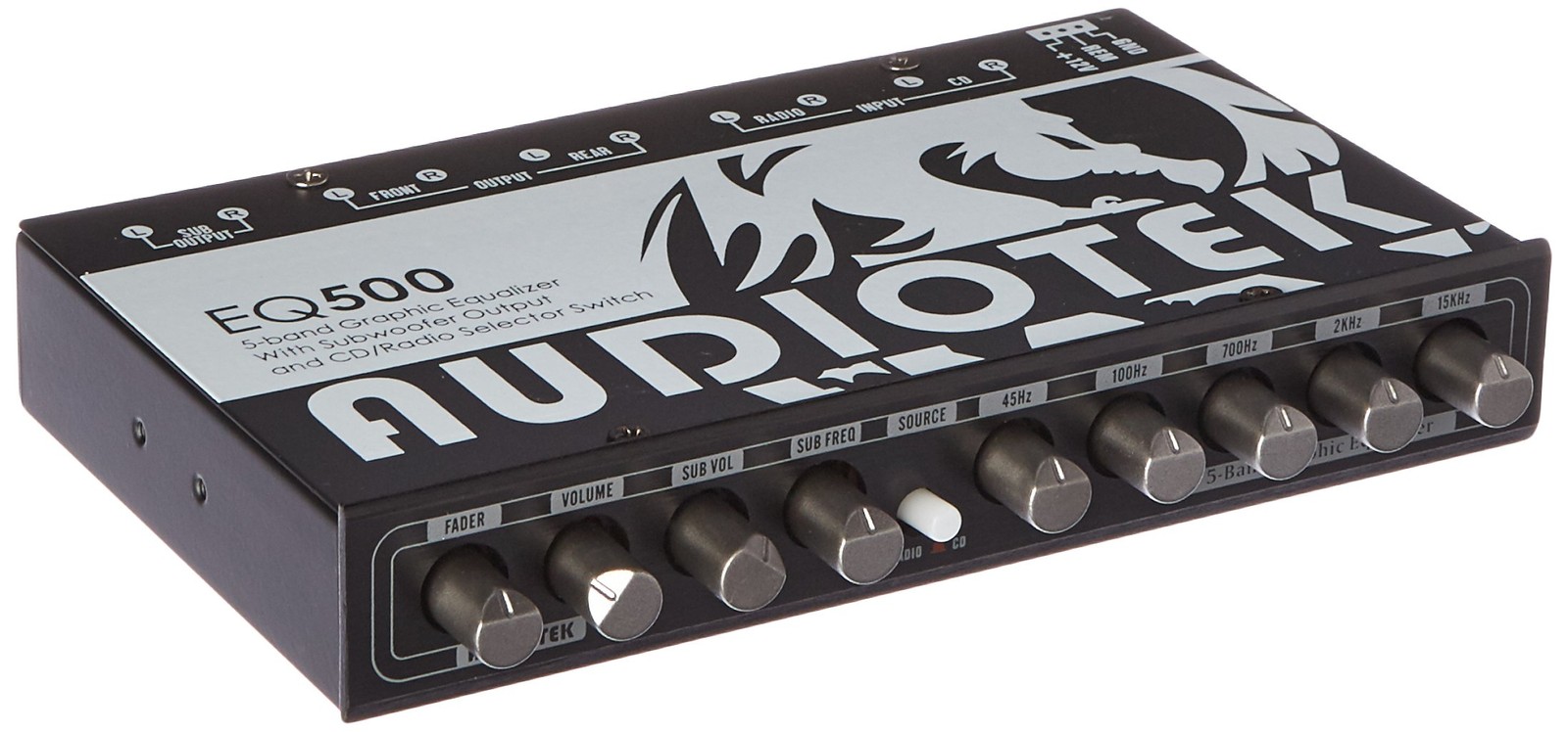 Audiotek At-eq500 Eq500 5-Band Graphic Equalizer with Subwoofer Output and Cd...