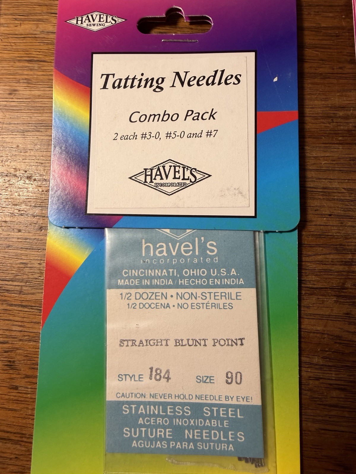 Misc Lot Of HAVEL'S Needles, DOUBLE eyed, Tatting, Trapunto, & Weaving