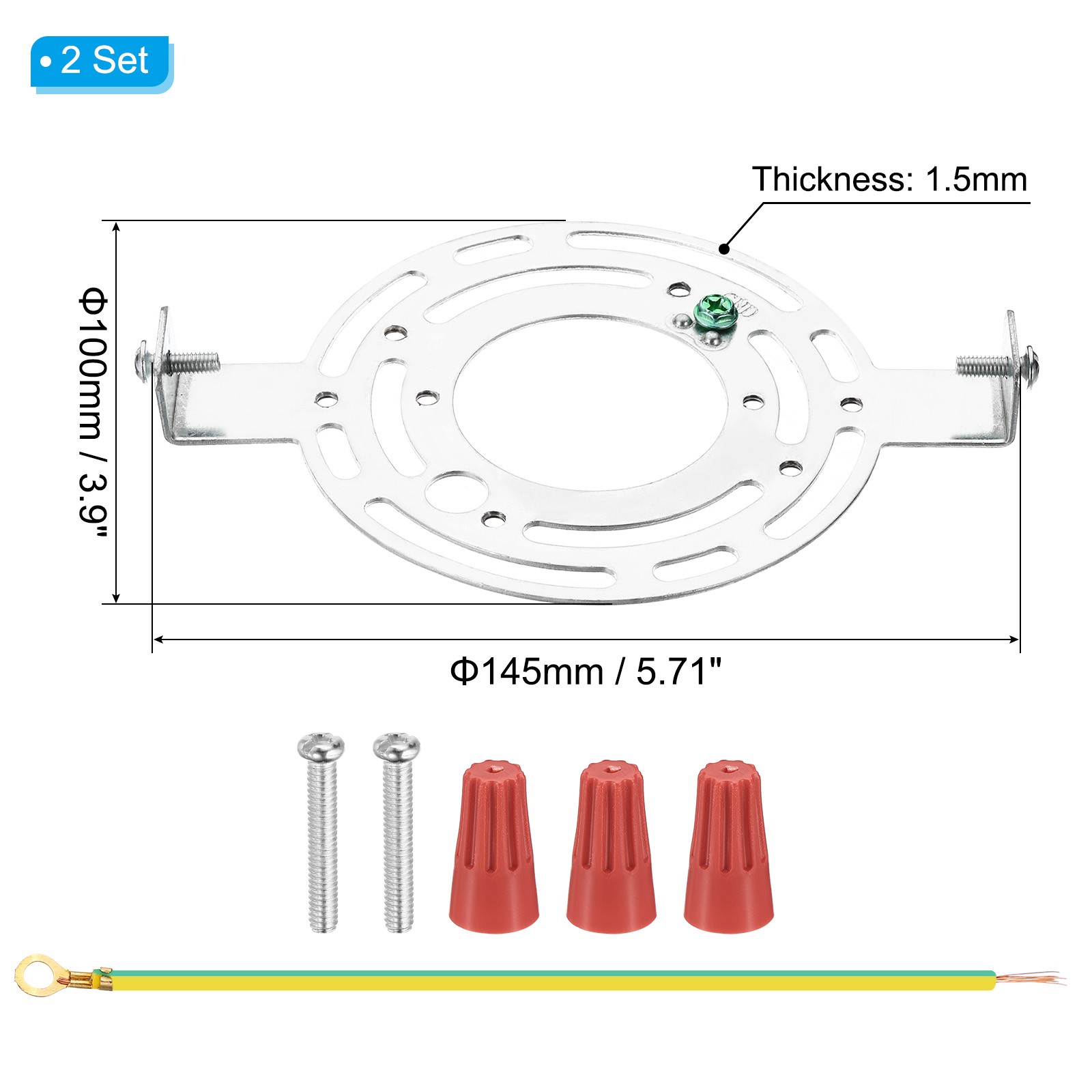 2 Set 145mm 5.71" Universal Light Fixture Mounting Bracket Kit with Screw