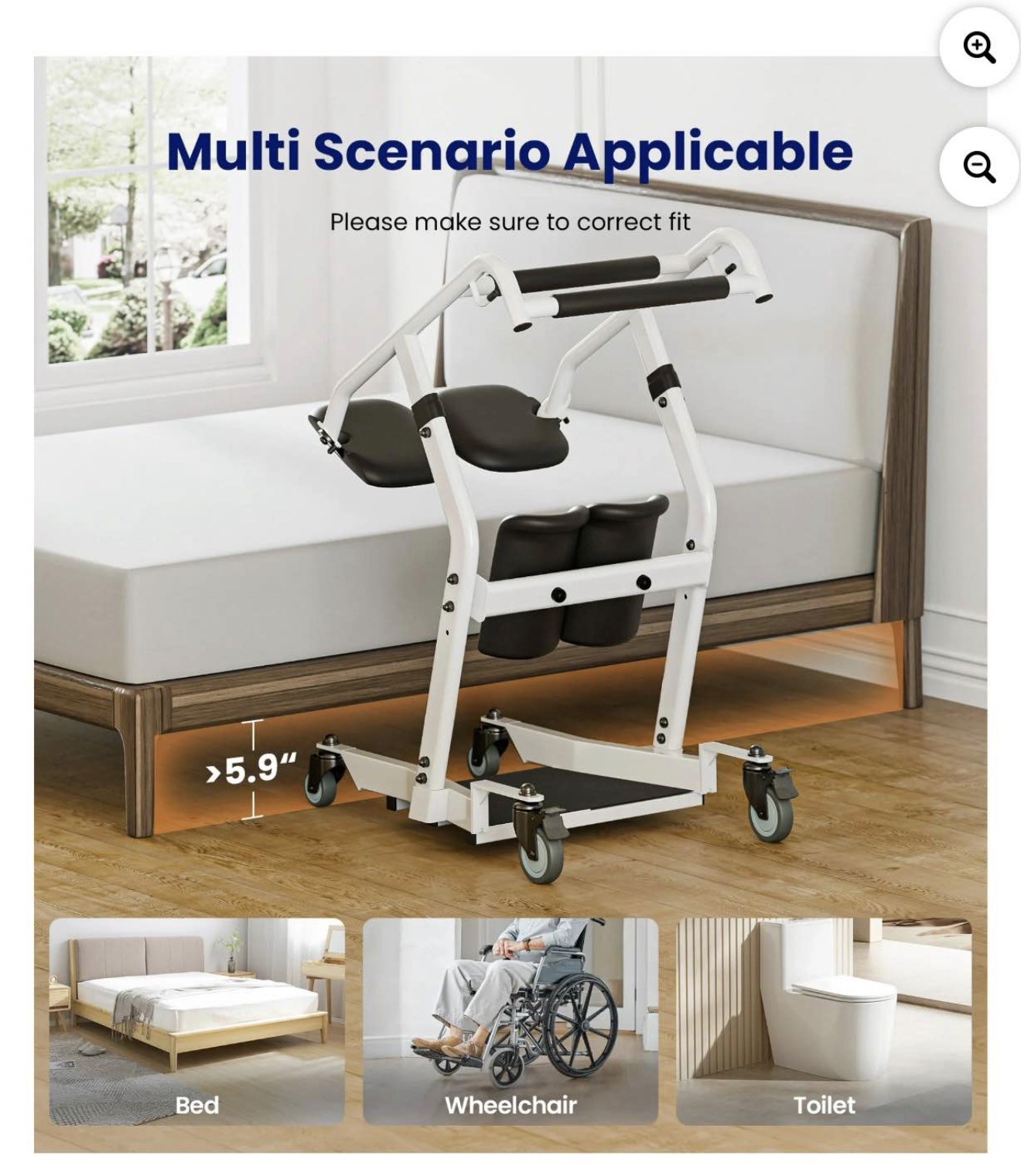 Sit-to-Stand Patient Lift, Mobility Aid with Wheels for Elderly Assistance