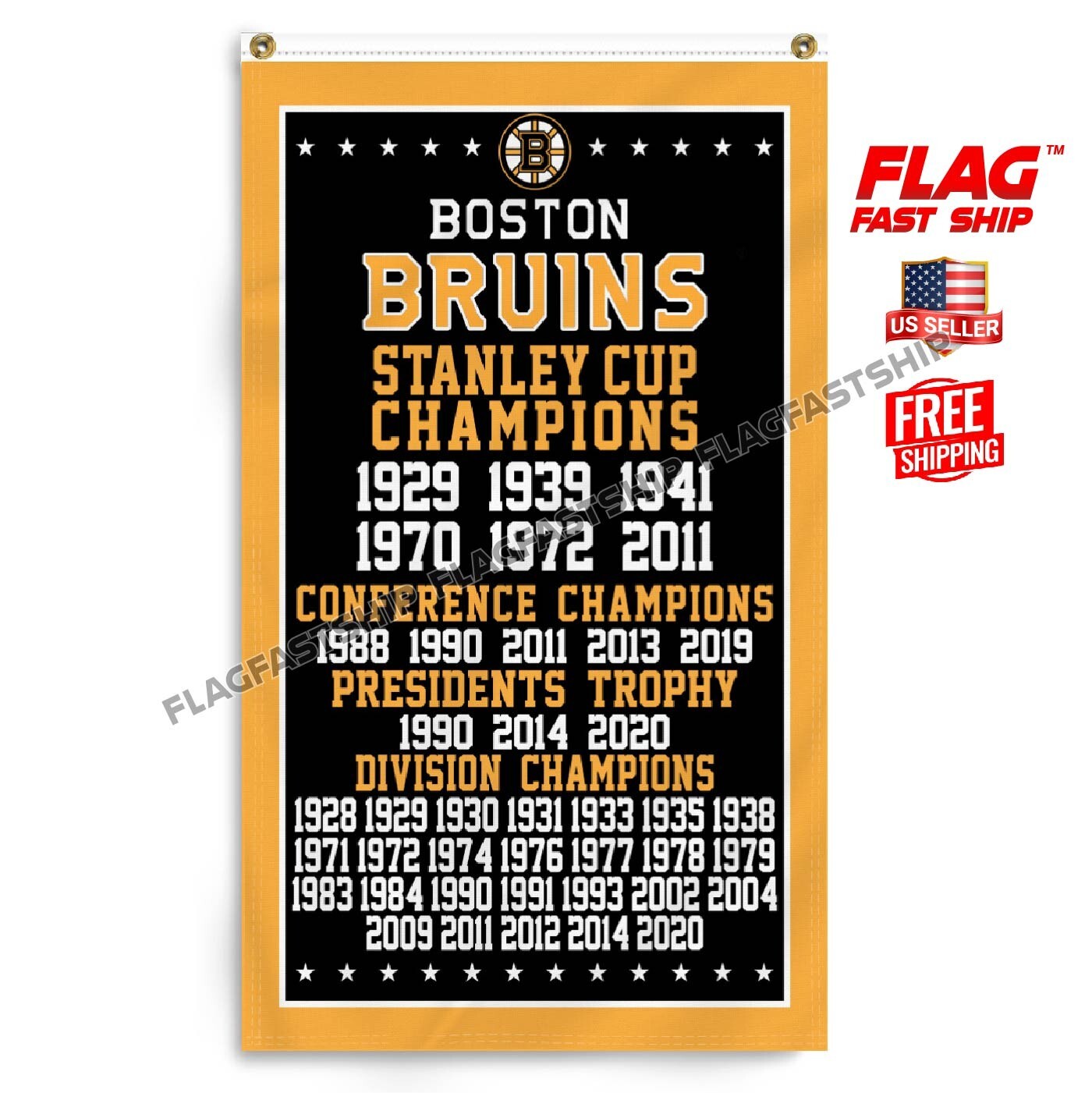 Boston Bruins 3x5 ft Banner Flag Premium NHL Hockey Stanley FREE Shipping