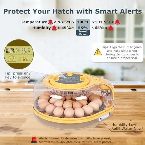 Incubators for Hatching Eggs, Egg Incubator with Automatic Egg Turning and Humid
