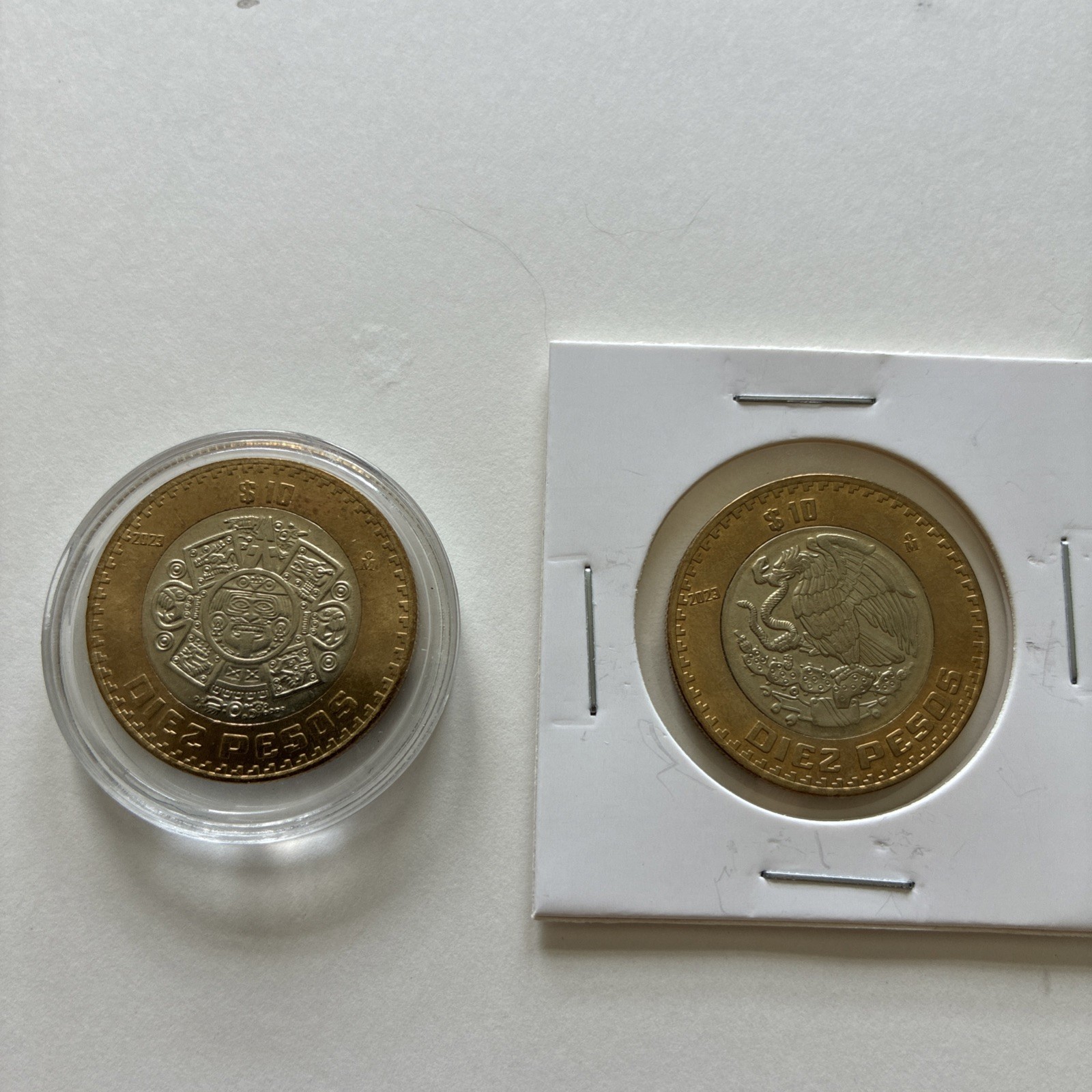 2023 $10 pesos ERROR PLANCHET DOBLE EAGLE UNC