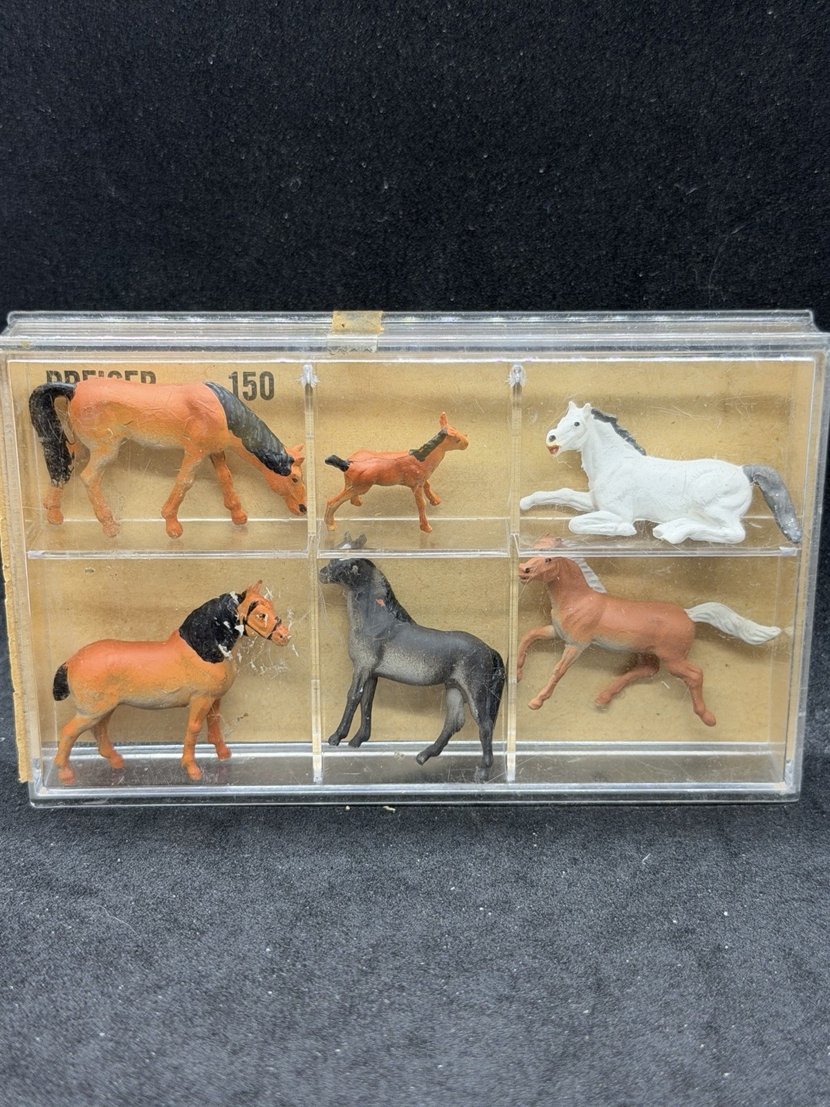 Vintage Preiser Animals Cows & Horses 1:90 Scale In Box
