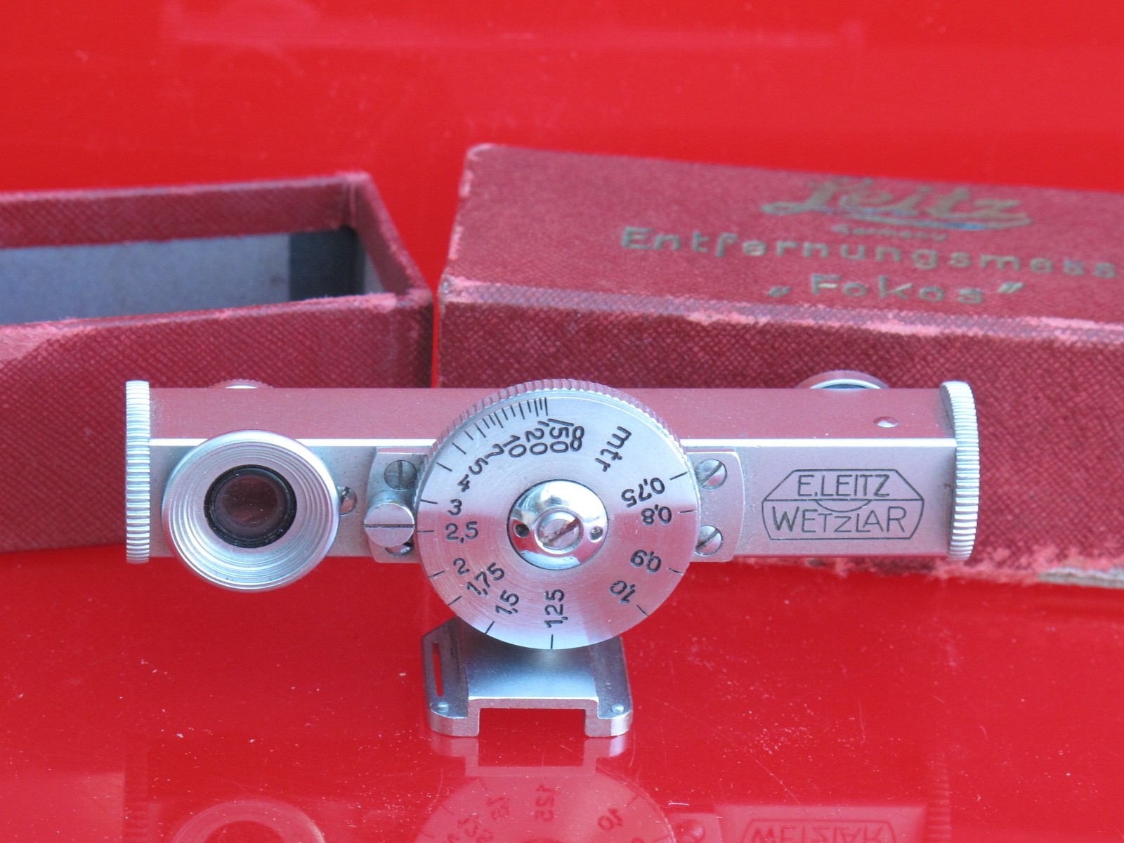 Leica short base FOKOS in chrome finish w/foot in BOX, meter,  US SELLER "LQQK"