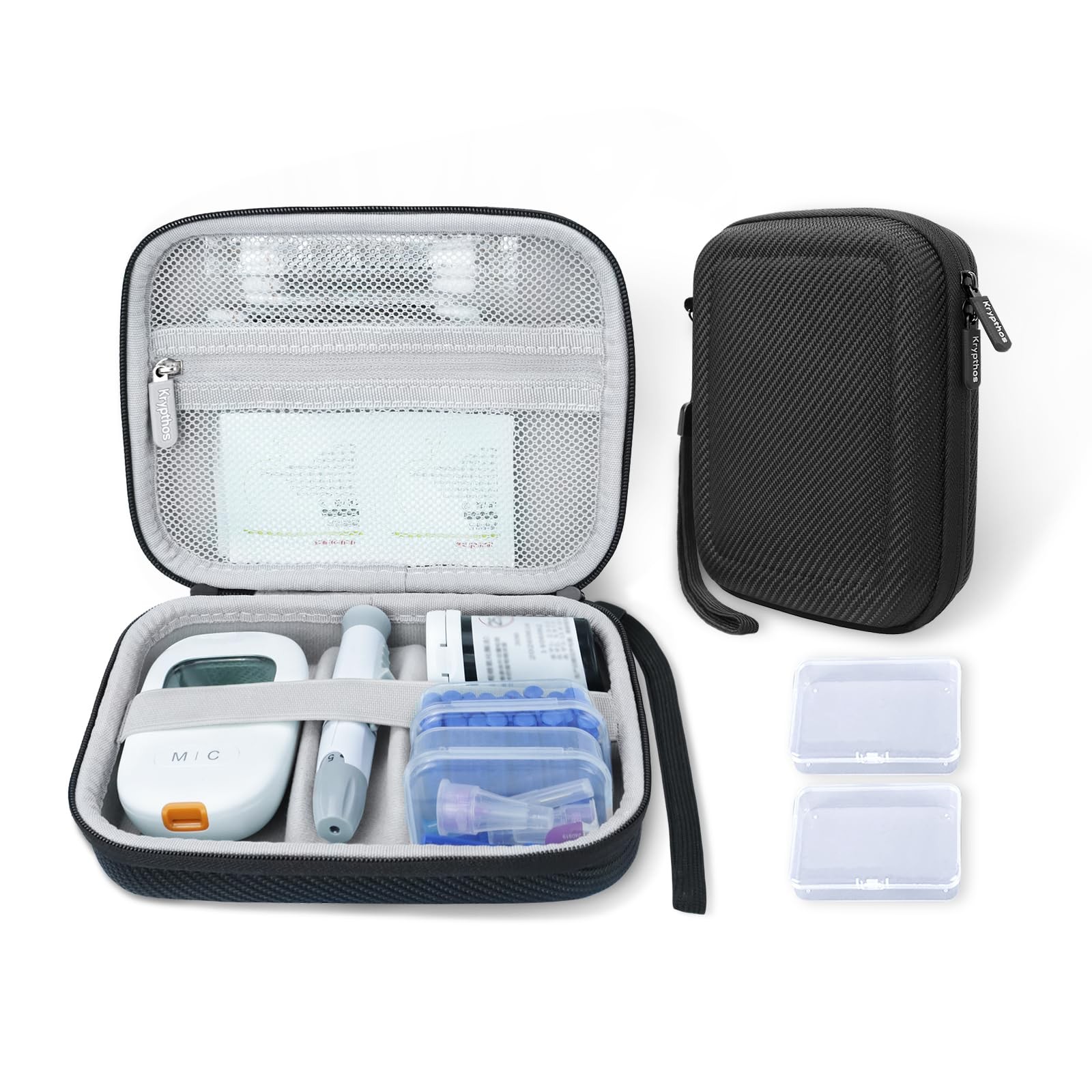 Diabetic Supplies Travel Case, Carrying Case for Diabetes Blood Glucose Meter...
