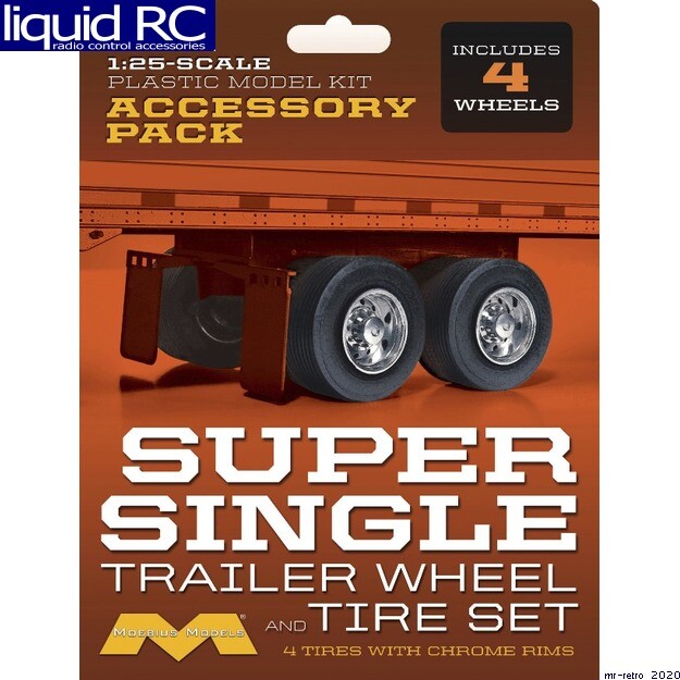 Moebius Models 1018 Super Single Trailer Wheel & Tire Set 1/25 scale