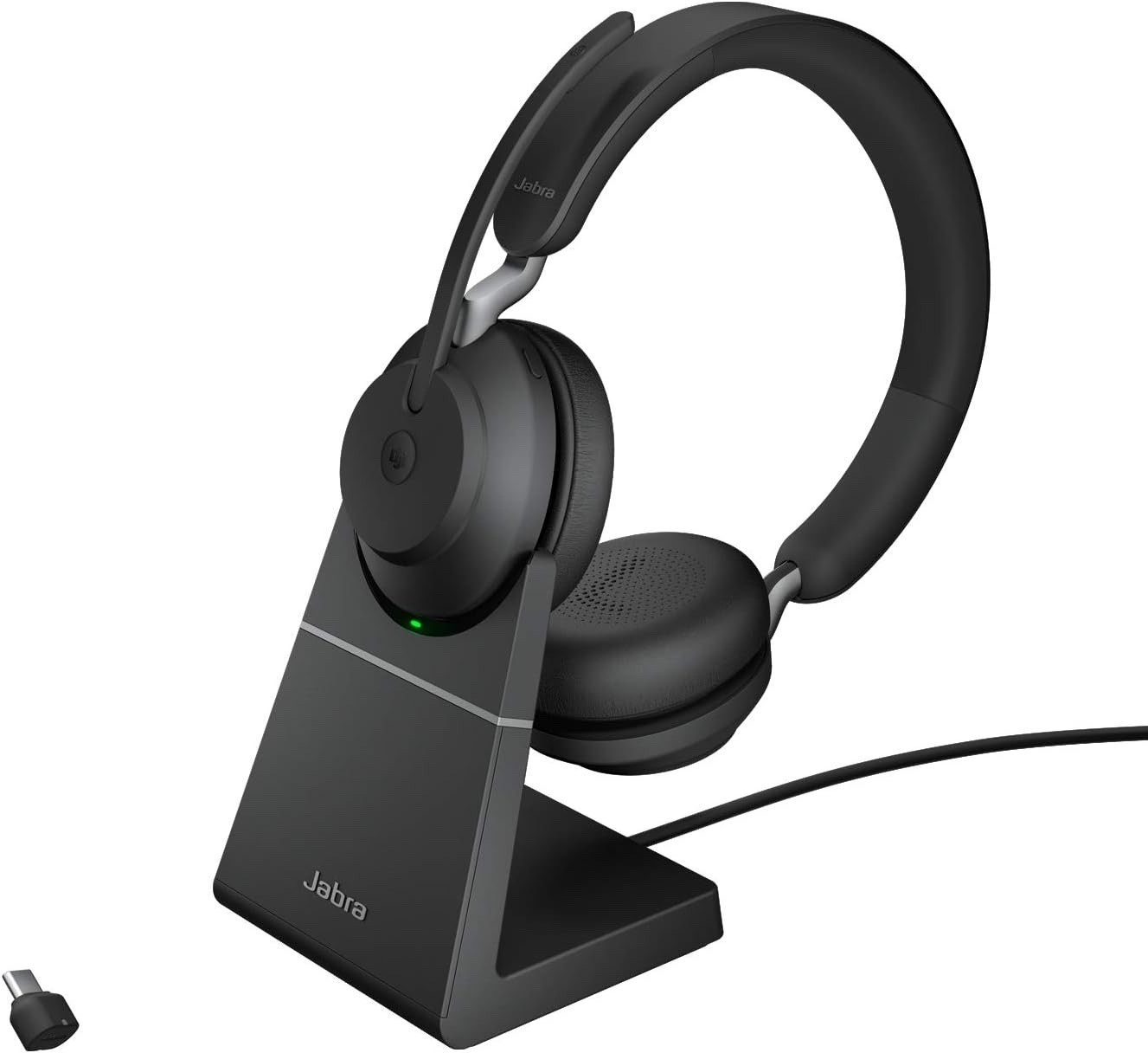 Jabra Evolve2 65 Stereo Wireless Headset (MS Teams, USB-C) with Charging Stand -
