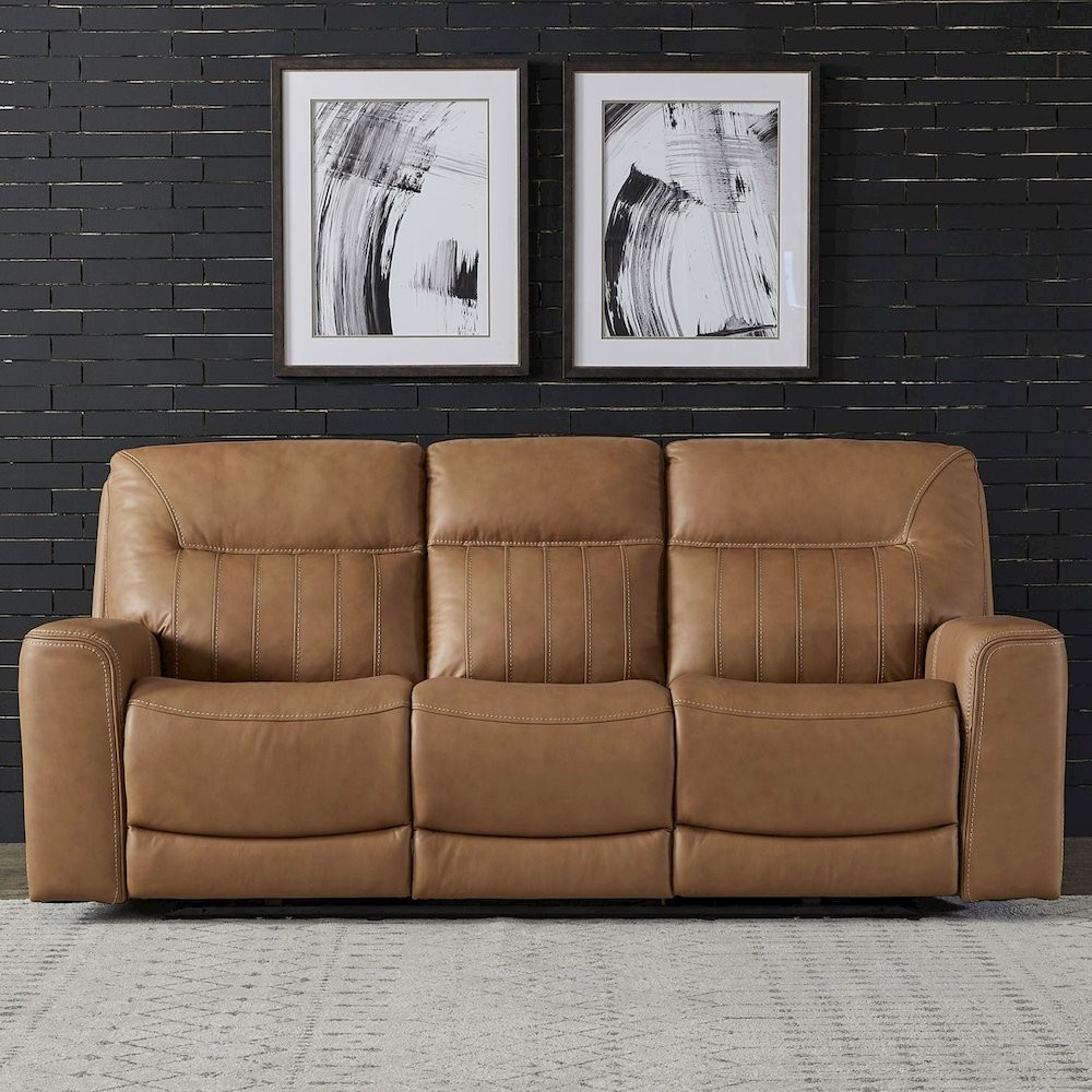 Bennett Power Recline Sofa with Charging Ports - Butternut Leather