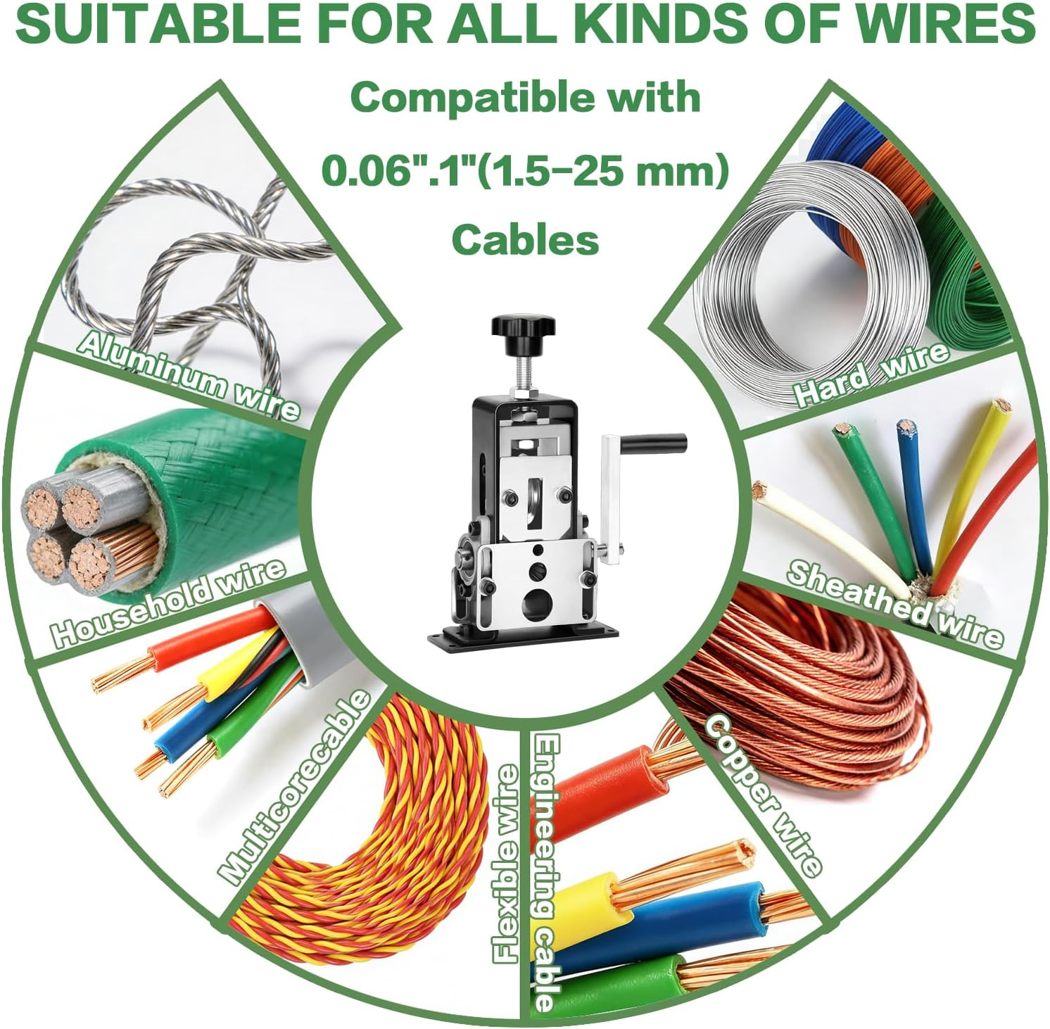 Manual Wire Stripping Machine Gauge Wire 0.06-1 Inches,Scrapping Copper Wire Pee