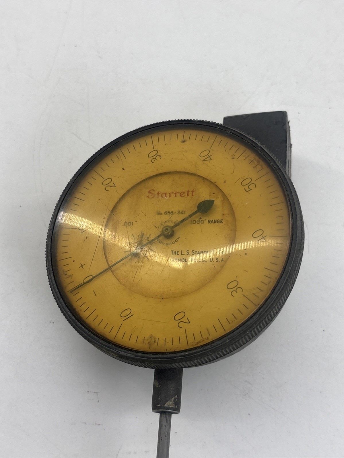 Large Starrett 655-341 Dial Indicator 1.000" range With Mighty Mag