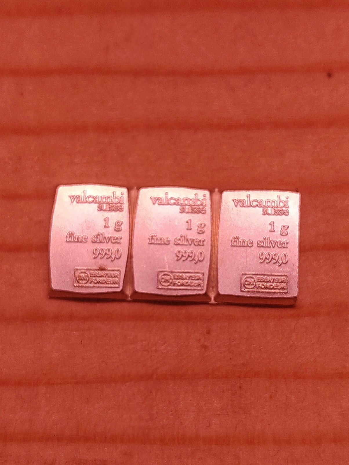 3 valcambi 1 gram Silver.                       Free Shipping