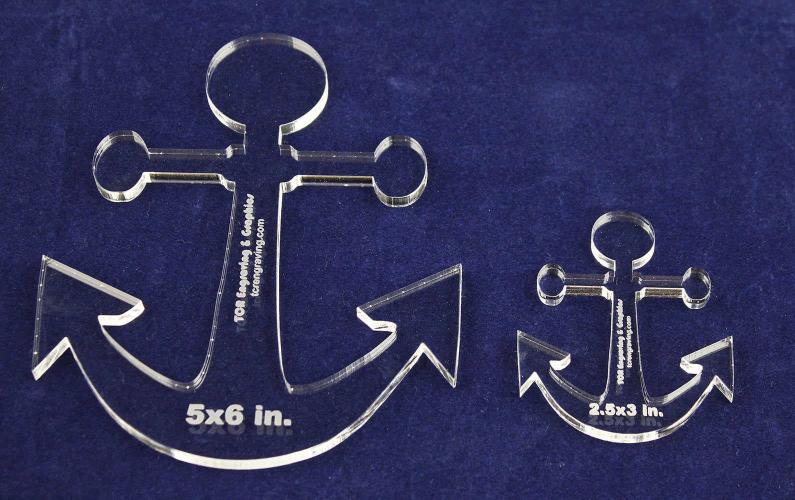 Anchor 2 Piece Set 5"x 6"& 2.5 x 3 - 1/4" Thick -  - Quilting/Sewing Template