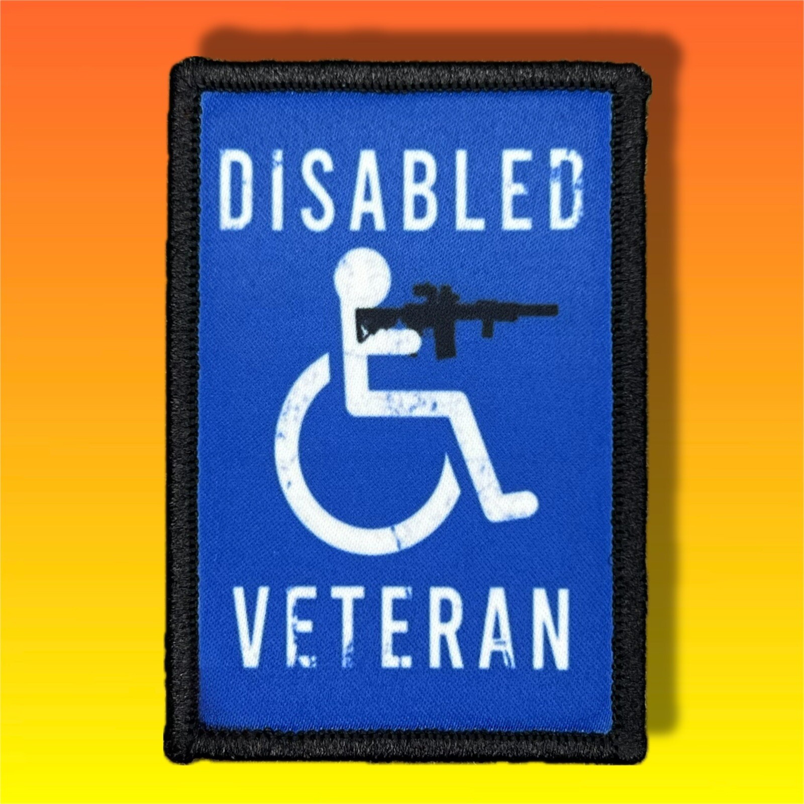 Disabled Veteran (Gun) Patch / Military ARMY Hook & Loop Badge Tactical 438