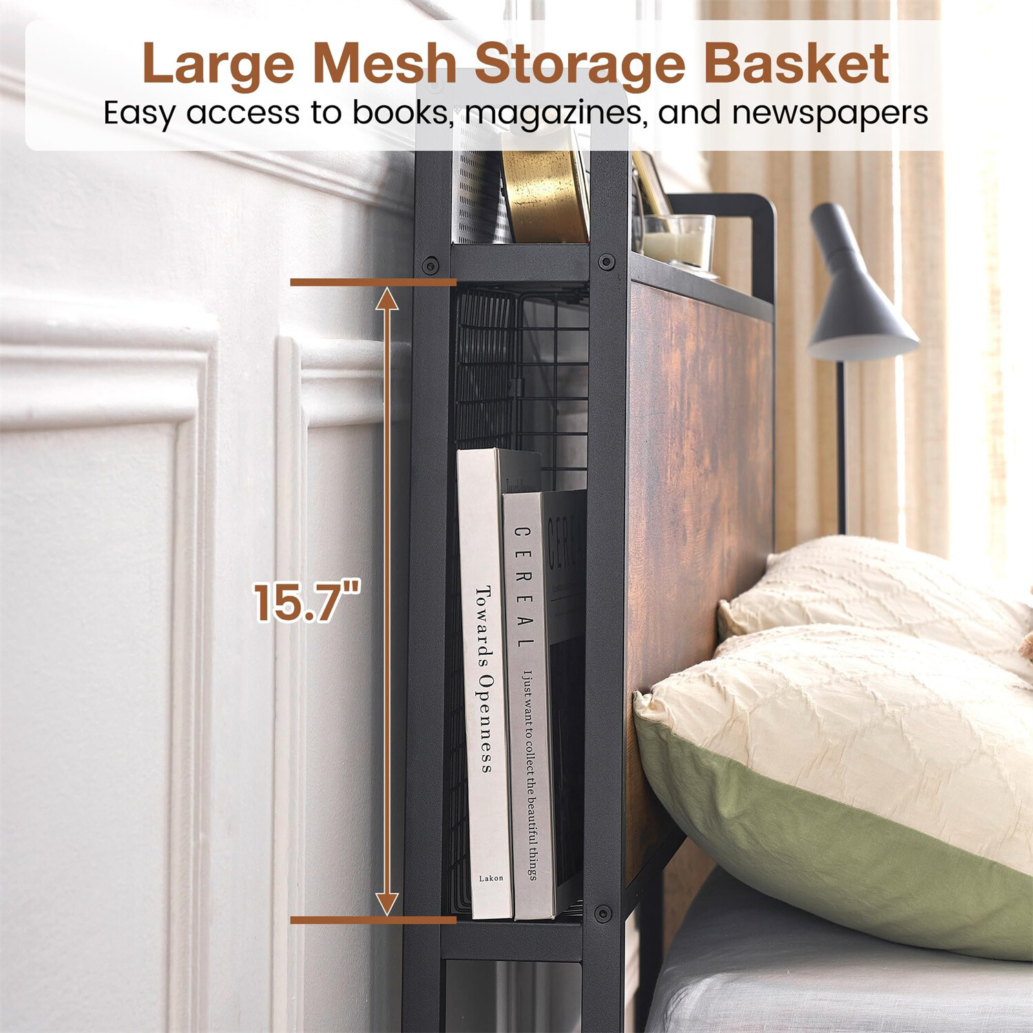⏯Queen Bed Frame with 4 Storage Drawers Metal Platform Bed Frame with Charging