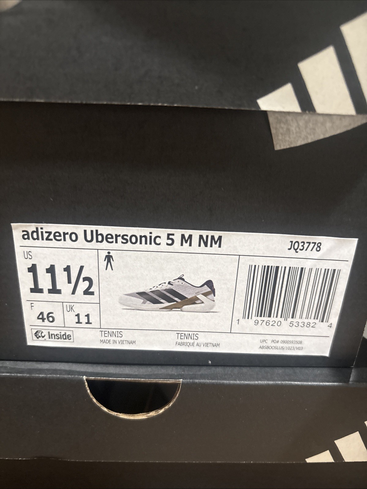 adidas Adizero Ubersonic 5 Tennis/Pickle MENs Size 11.5 NEW w Box/tag FREESHIP