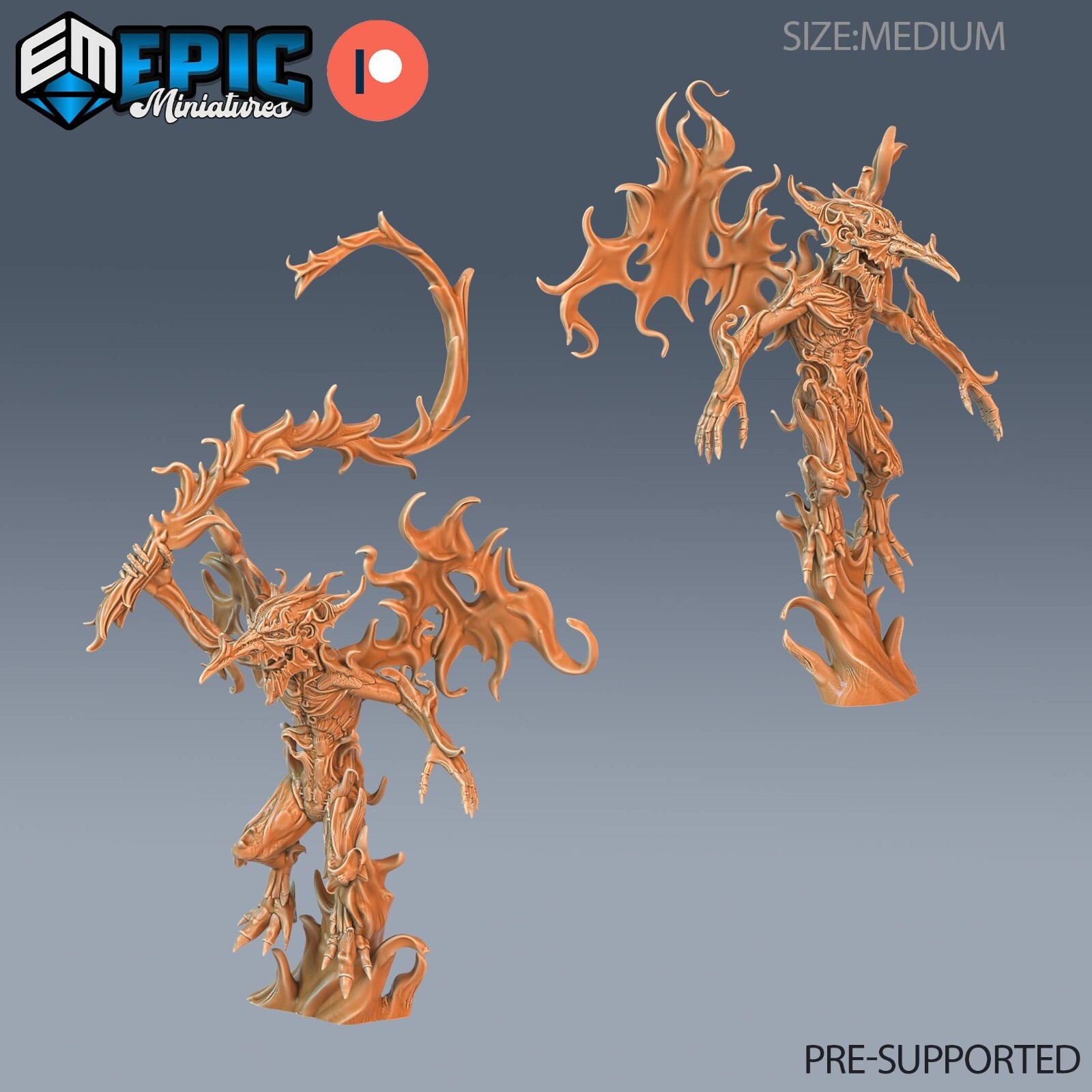 Fire Mephit Demon Dungeons and Dragons Miniature D&D, Fantasy Evil Monster 28mm