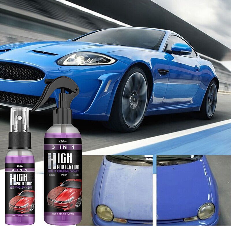 3 in 1 High Protection Quick Car Coat Ceramic Coating Spray Hydrophobic 300ML US