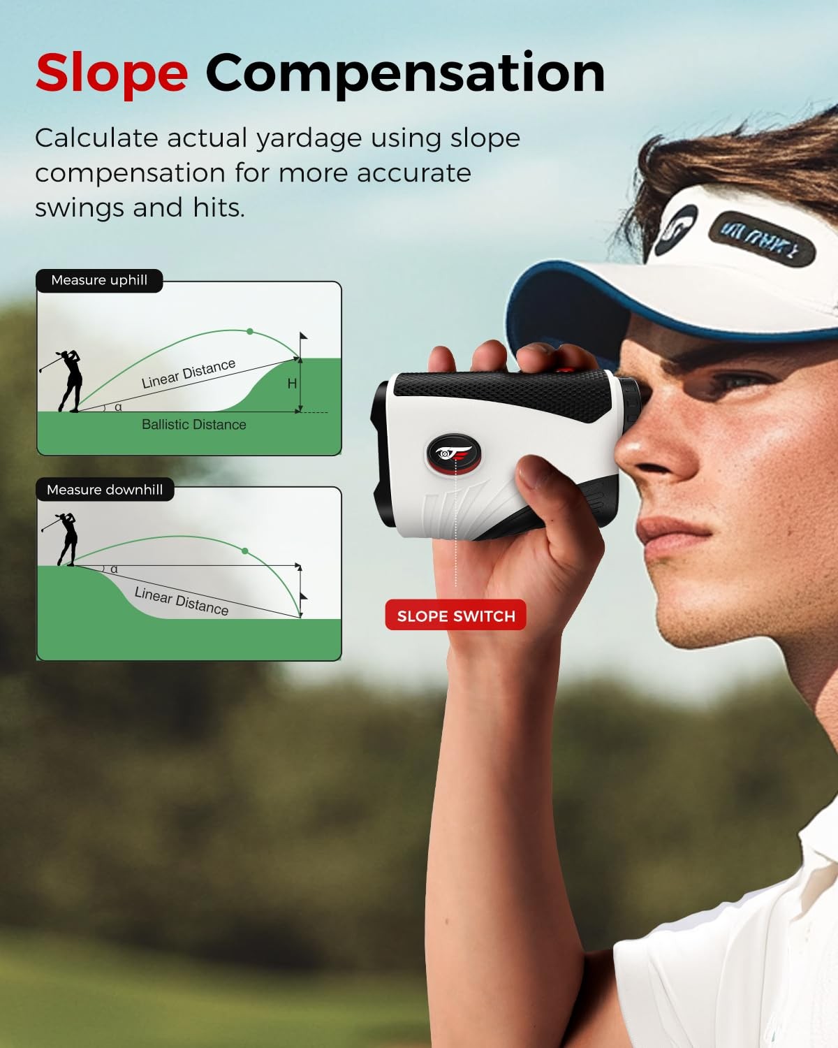 Golf Rangefinder with Slope - 1200 Yards Laser Range Finder with Flag Pole Lo...