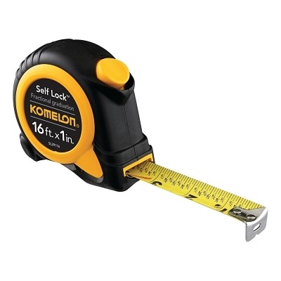 Self Lock Speed Mark Tape, 1 in x 16 ft, SAE, Yellow Komelon USA SL29116 ABS;