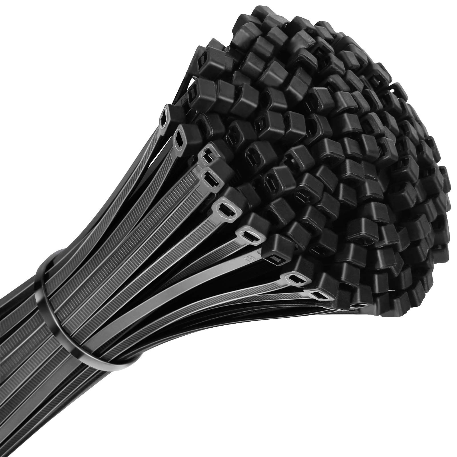 200 PCS 8 Inch Black Zip Ties Heavy Duty 50lb Nylon Wire Cable Tie Wraps