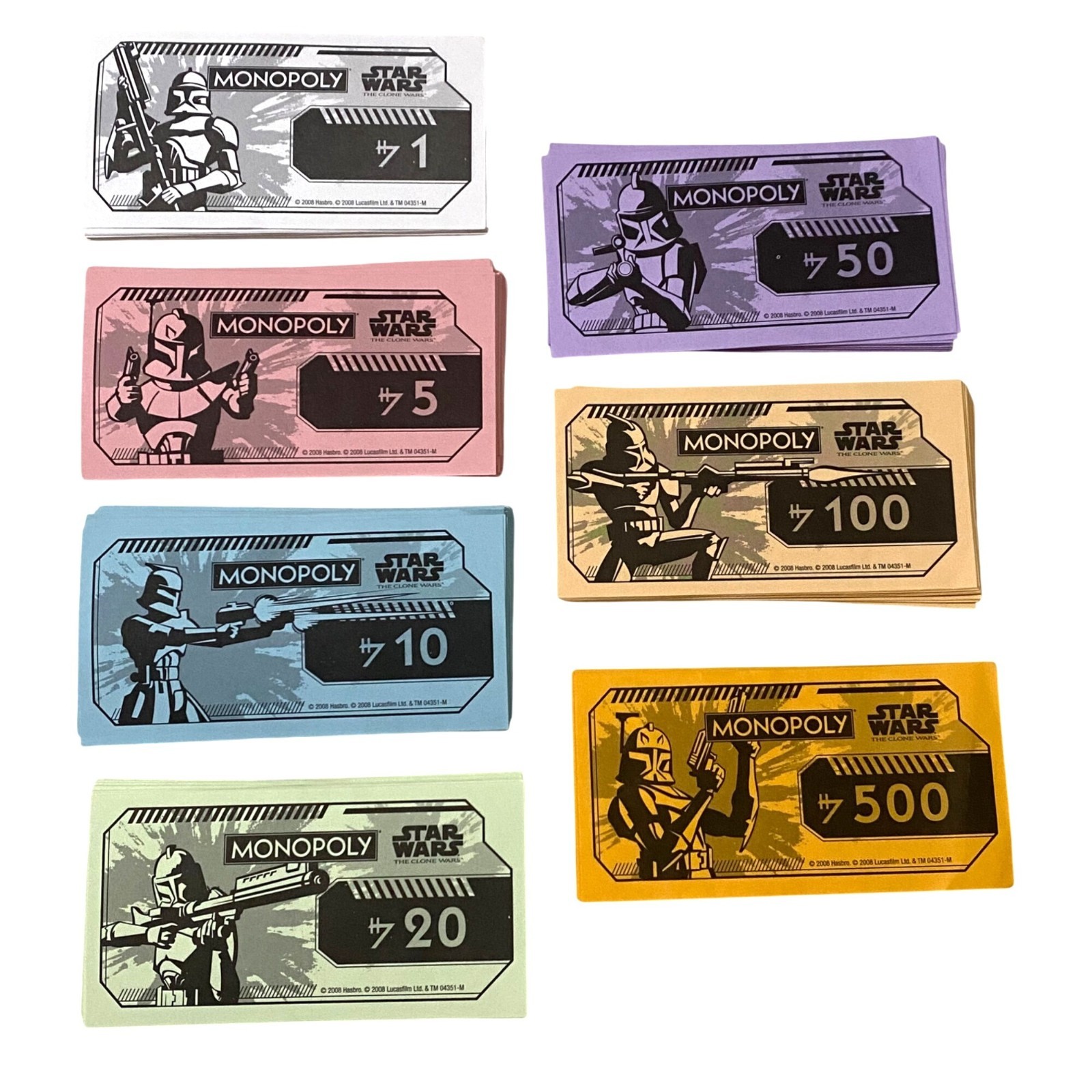 Star Wars The Clone Wars Monopoly Replacement Money Crafting Scrapbooking