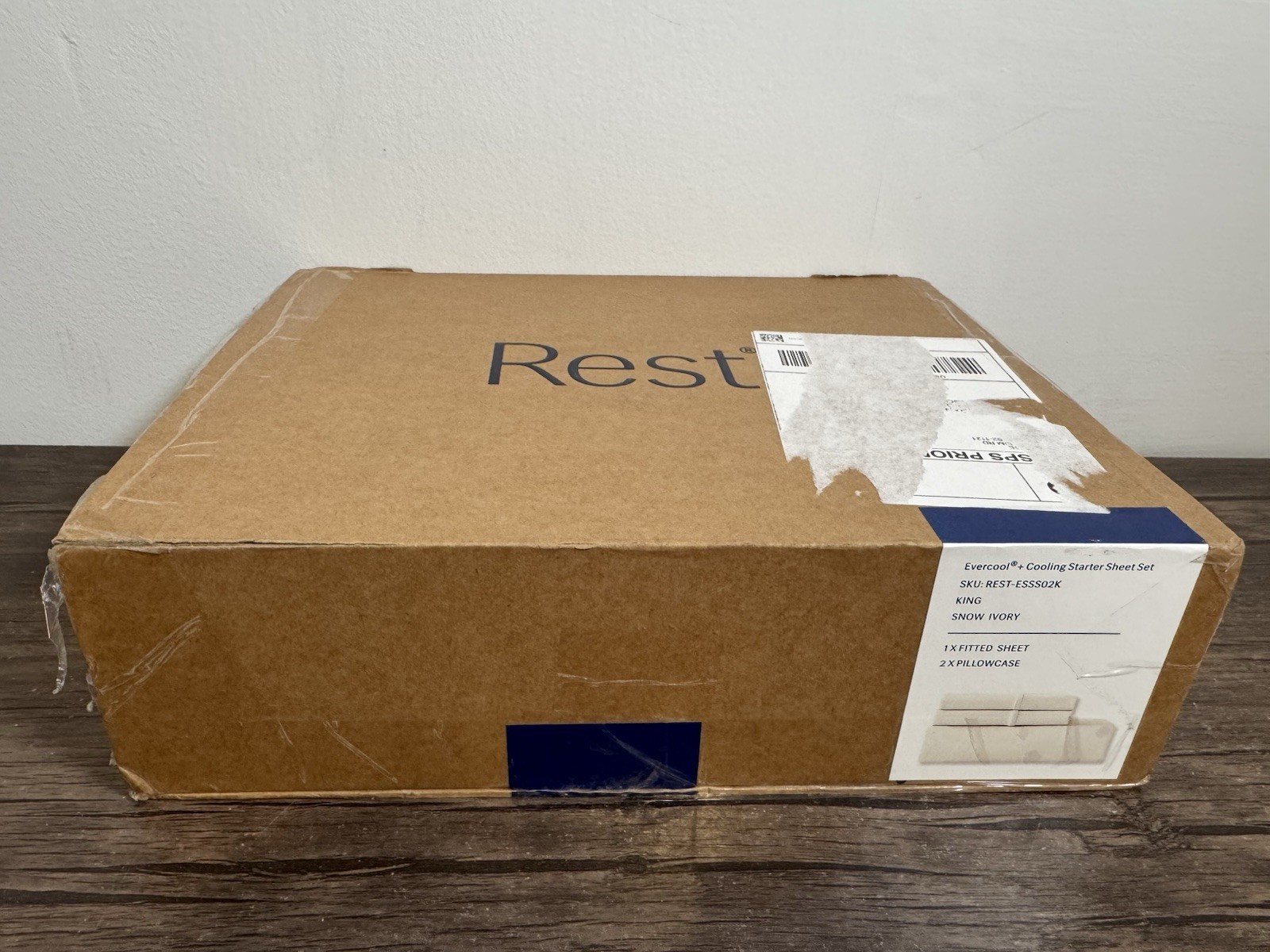 Rest Evercool Cooling Starter Sheet Set King In Snow Ivory OPEN BOX REST-ESSS02K