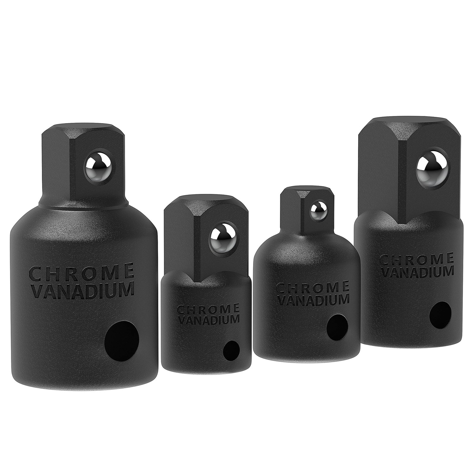 Bates- Impact Socket Adapter and Reducer Set, 4-pcs, 4 pcs, Black