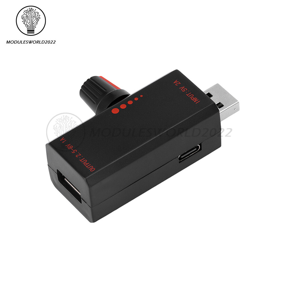 5W DC5V2A Fan Controller Stepless Speed Control w/ Switch USB Protection Type-C