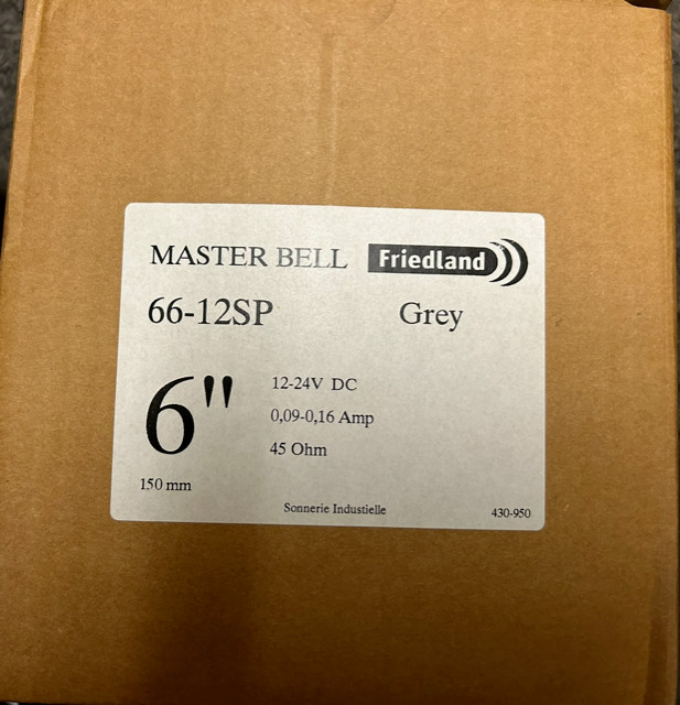 FRIEDLAND MASTER BELL 66-12SP, 12 to  24VDC Grey New in Box