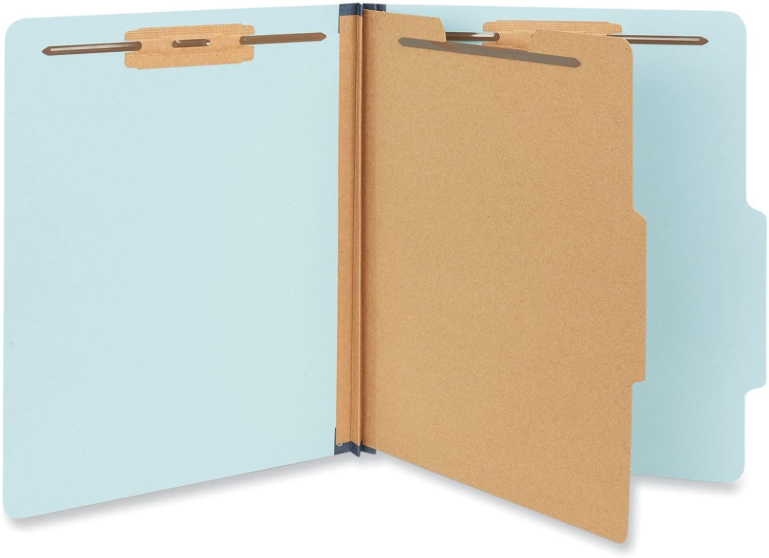 Light Blue Top Tab Classification Fastener Folder, Letter Size, 2/5 Cut, 1 Divid