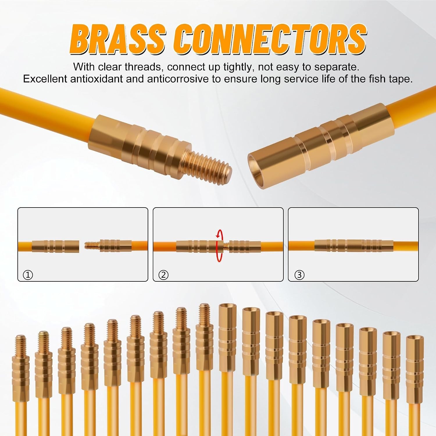 Efficient Wire Pulling Solution: 11FT Fiberglass Cable Rods with Storage Case
