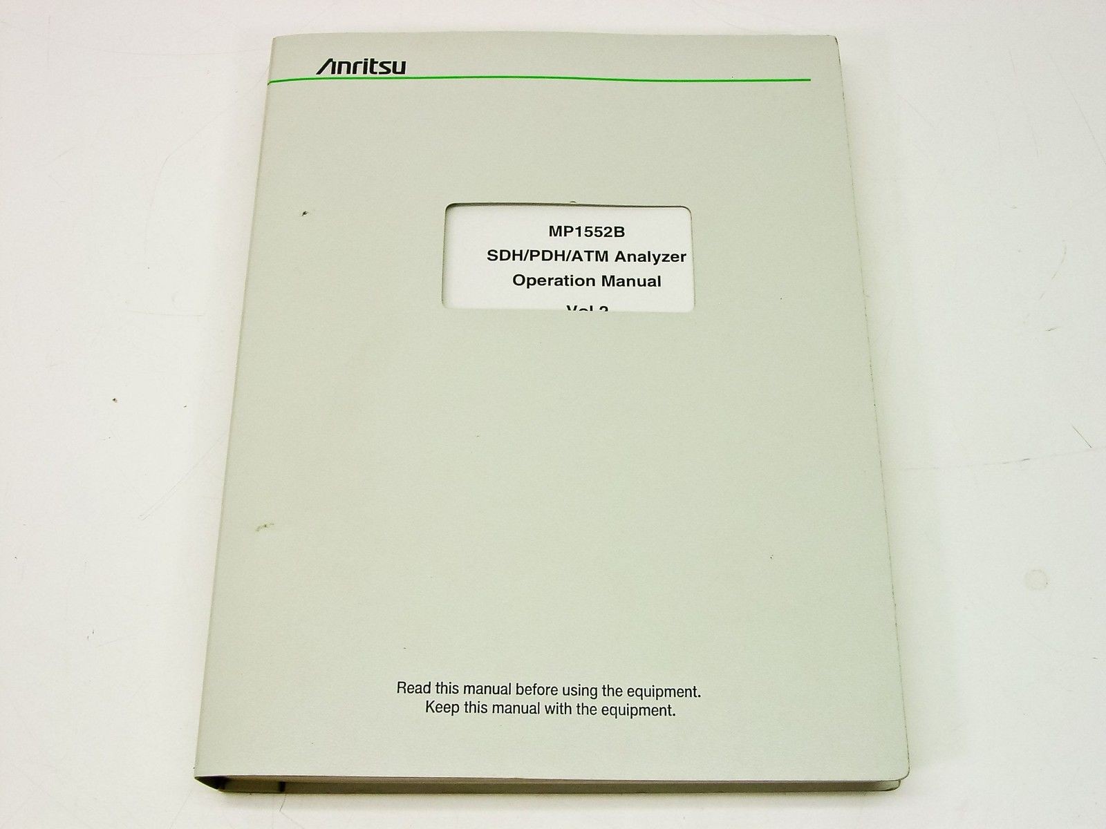 Anritsu MP1552B SDH/PDH/ATM Analyzer Operation Manual Vol 2 Remote Control 2nd