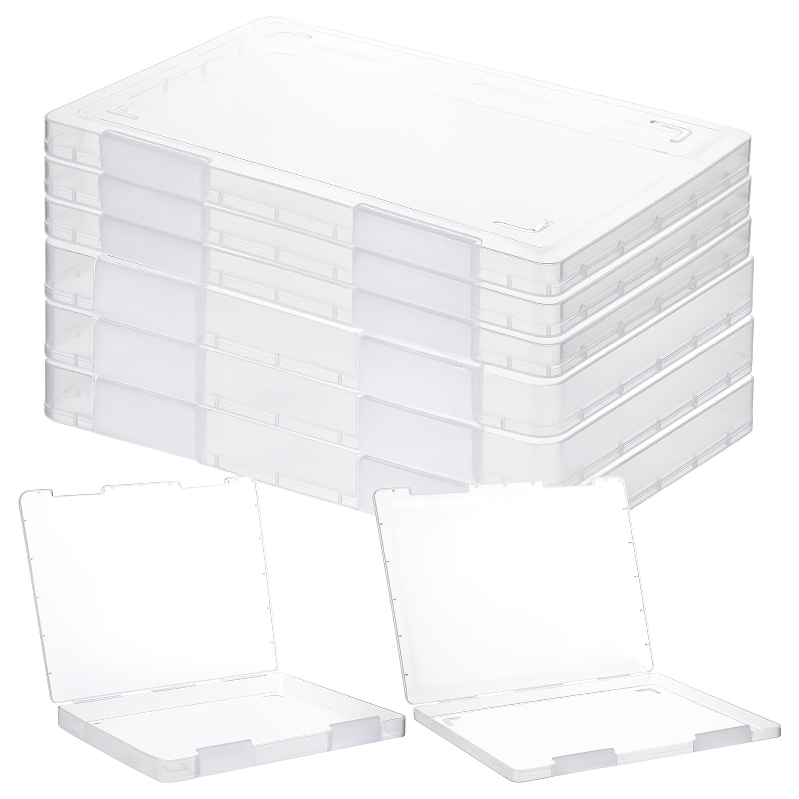 Estuche portátil transparente proyectos tamaño A4, caja almacenamiento plástico.